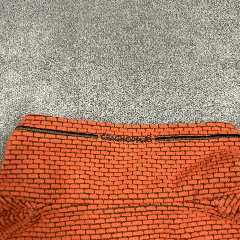 Craghoppers 1/2 Zip Sweater Mens Large Orange Waffle Knit Fleece Pullover